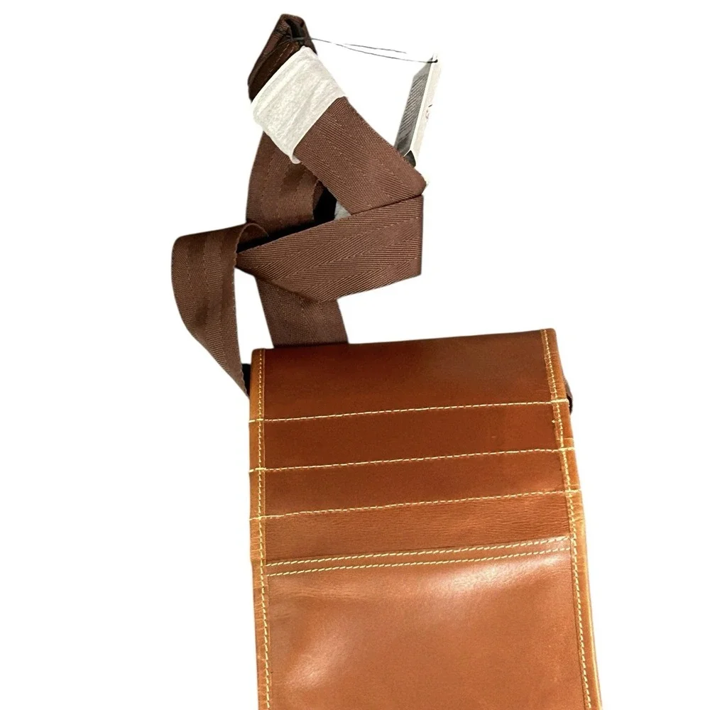 Canyon Leather Buffalo Shell Bag Crossbody NWT Brown Vita Coco Logo Sling‎